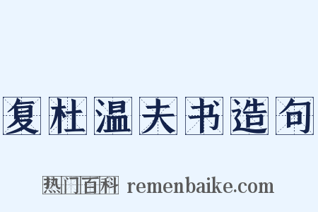 复杜温夫书造句是什么意思的图片